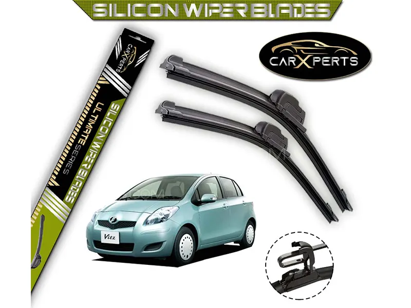 Toyota Vitz 2005 - 2010 CarXperts Silicone Wiper Blades | Non Cracking | Graphite Coated | Flexible Image-1