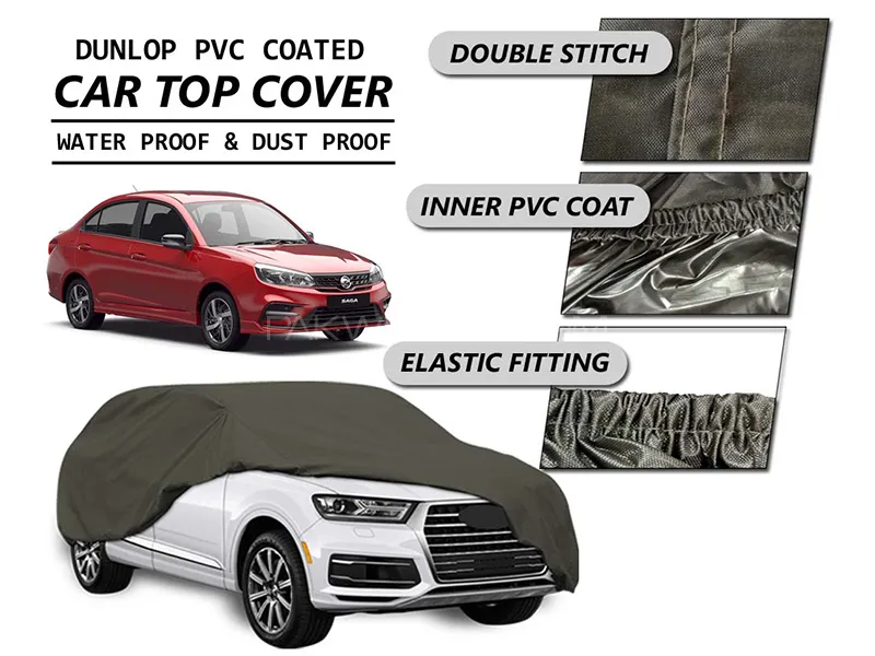 Proton Saga 2021-2023 Top Cover | DUNLOP PVC Coated | Double Stitched | Anti-Scratch  