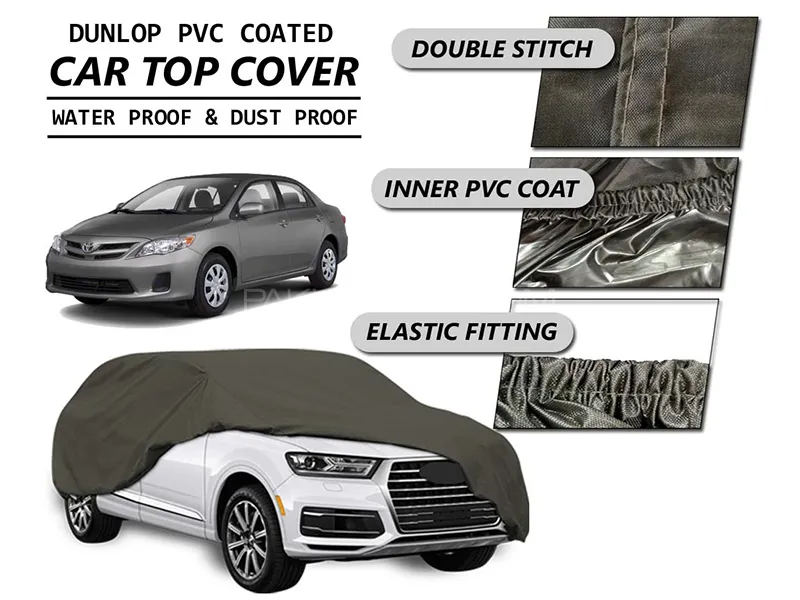 Toyota Corolla 2009-2013 Top Cover | DUNLOP PVC Coated | Double Stitched | Anti-Scratch   Image-1
