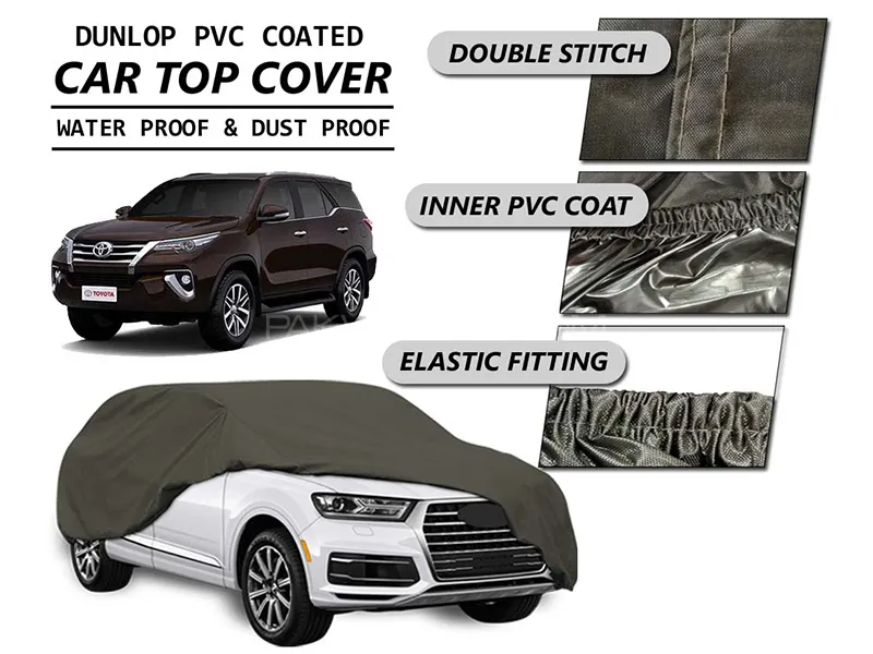 Toyota Fortuner 2013-2023 Top Cover | DUNLOP PVC Coated | Double Stitched | Anti-Scratch   Image-1