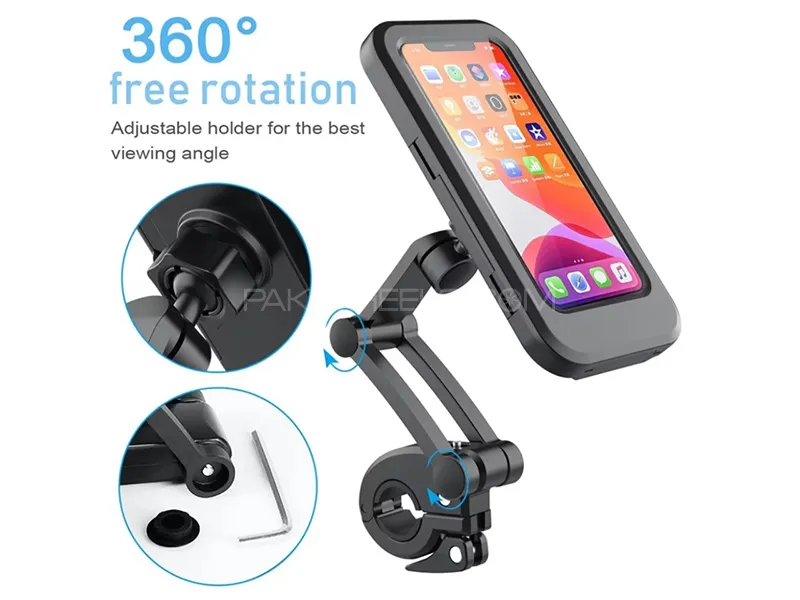 Mobile Holder Adjustable For Best Viewing Angle Waterproof Universal For All Bikes Image-1