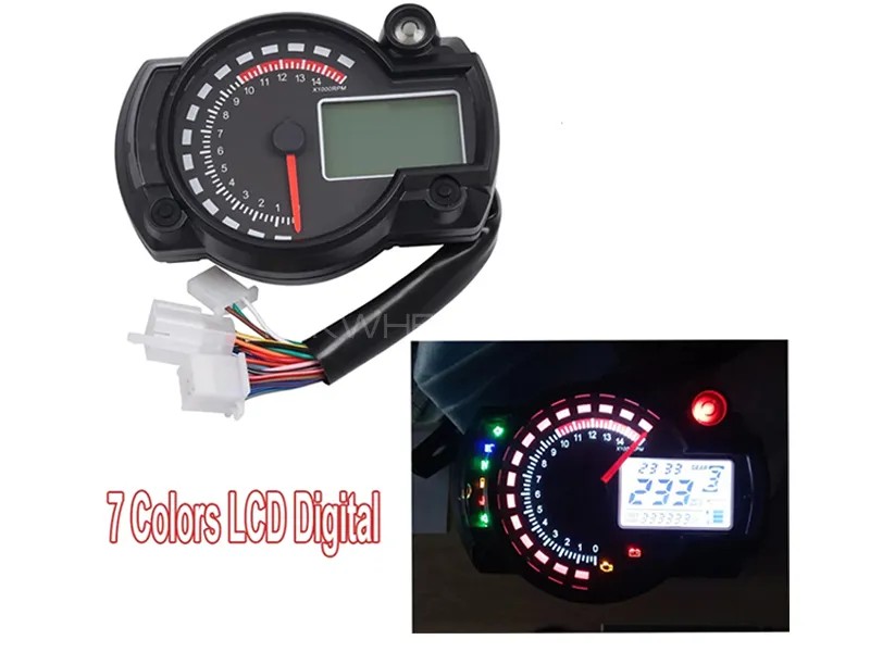 Digital Rpm and Speedometer 7 colors LCD Light Universal For All Bikes Image-1