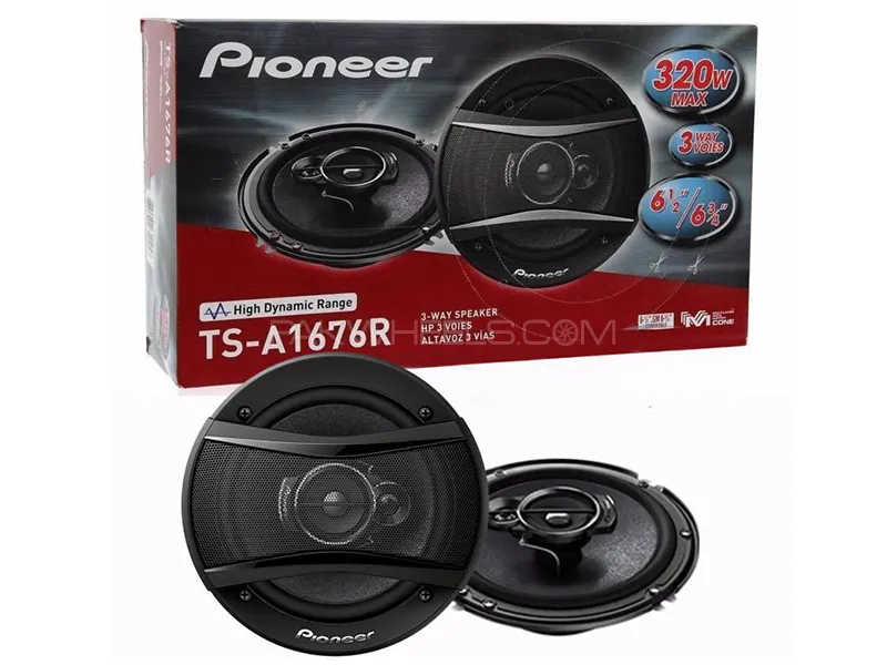 Pioneer TS-A1676R 6-1/2" 3-Way Speaker Pair 320 Watts Max Power (50 Watts Nominal) Image-1