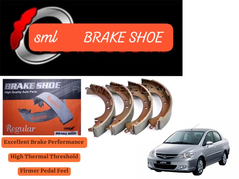 Honda City 2002-2008 Rear Brake Shoe - SML Brake Parts - Advanced Braking  Image-1