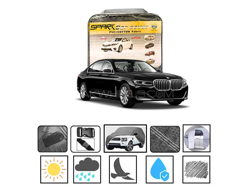 BMW 7 Series 2009-2023 PVC Spark Cotton Fabric Car Top Cover