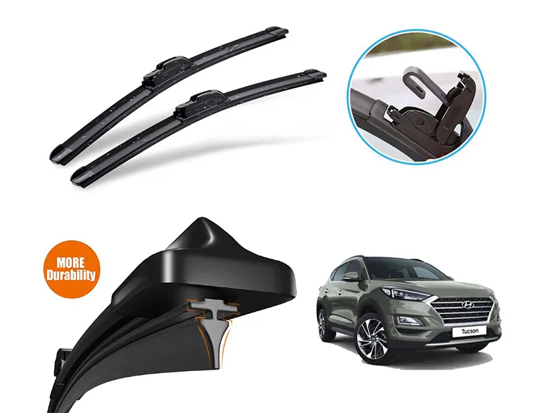 Hyundai Tucson 2020-2023 Silicone Wiper Blades | Soft Rubber Wiper | Graphite Coated Rubber Image-1