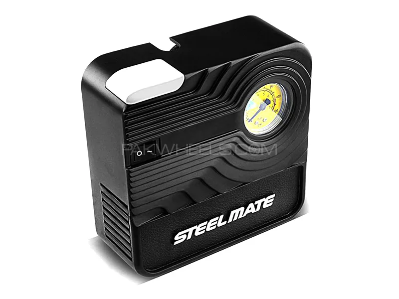 Steel Mate Portable Car Air Compressor | Tire Inflator | Analog | 12 Volts | Black  Image-1