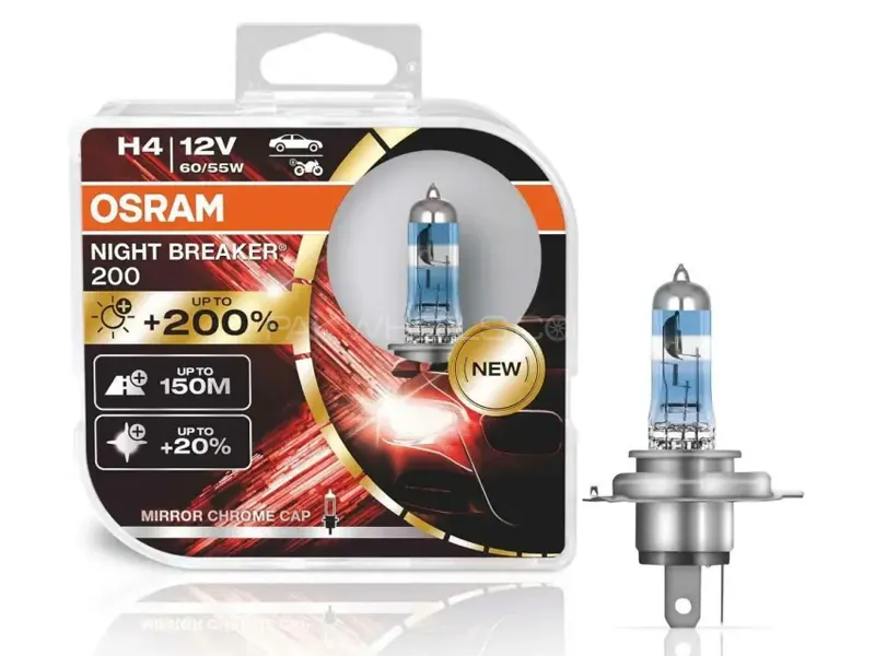 Osram Night Breaker Laser 200% H4 Headlights Bulbs Made in Germany 3900K Color Image-1