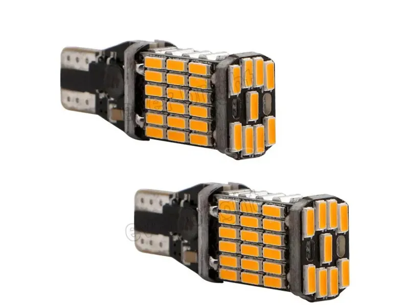 T10 W5W Car Parking Lights Amber Orange 45 Smd Canbus 1 Pair Image-1