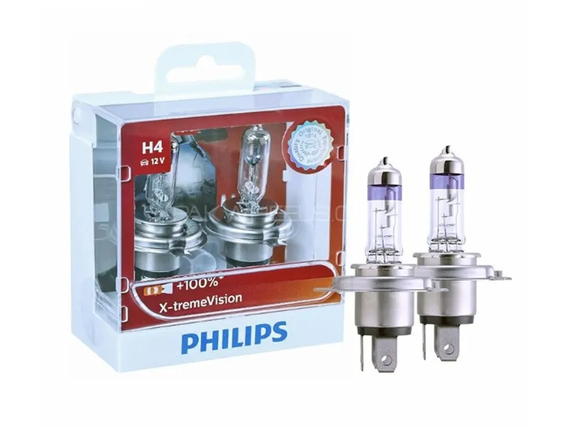 Philips Xtreme Vision 100% H4 Headlights Bulbs Made in Germany 3500k Soft Yellow Colour Image-1