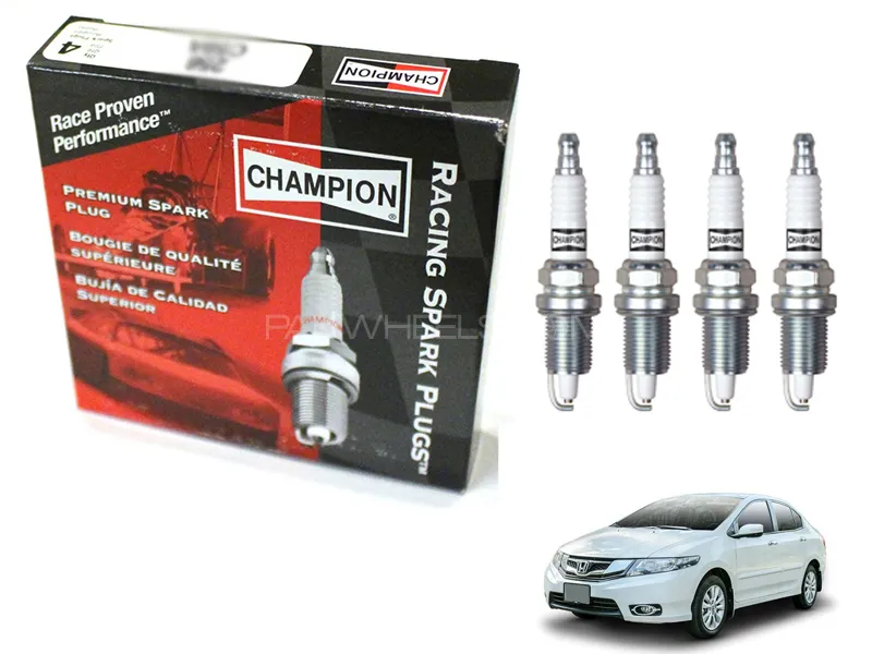 Champion Copper Plus Spark Plugs Pack of 4 for Honda City 2009-2021 Code Number OE239 Image-1