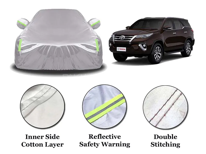 Toyota Fortuner Parachute Cotton Top Cover | Anti-Scratch | Anti-Crack | Double Stitched Image-1