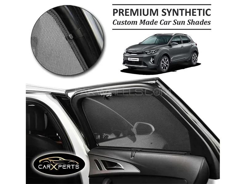 Kia Stonic Premium Car Sun Shades | Synthetic PolyNet Heat Proof Fabric | Foldable Image-1