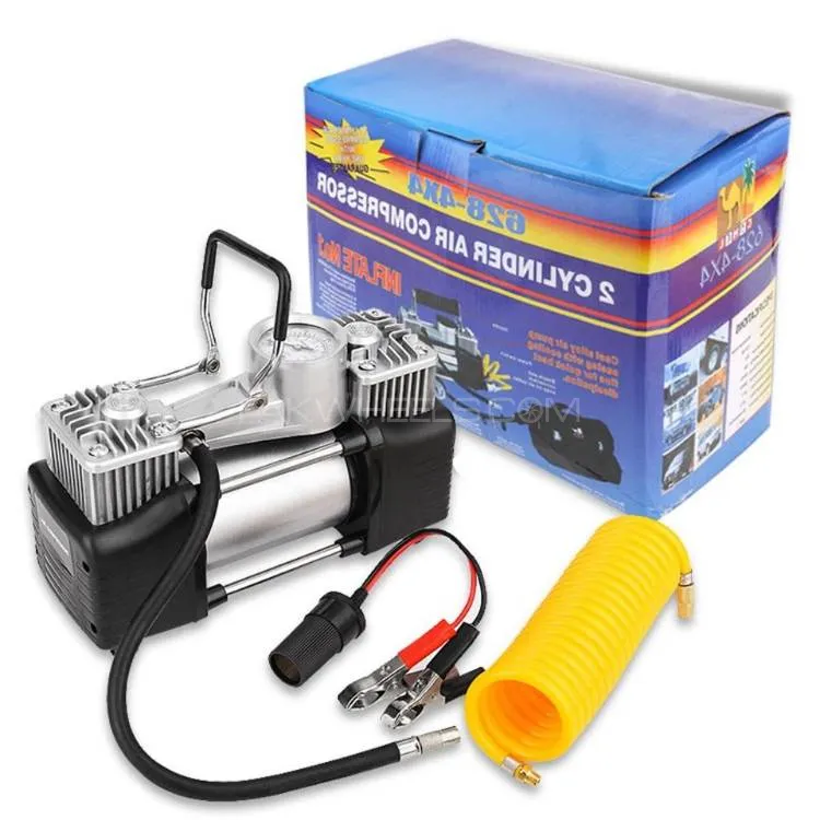 Dual 2 Cylinder Heavy Duty Air Compressor Or Car Inflator 628 4x4 Image-1