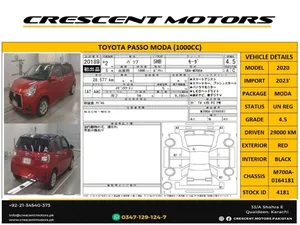 Toyota Passo Moda S 2020 for Sale