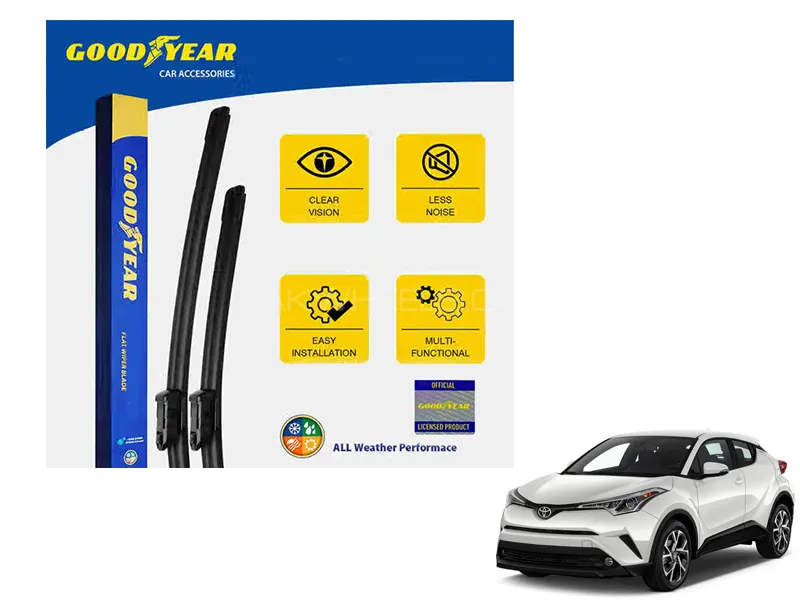 Goodyear Car Flat Wiper Blades For Toyota C-HR 2016-2023 Silicone Blades Steak Free Anti Scratch Image-1