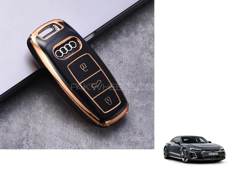 Audi E-Tron GT TPU Key Cover - Black And Gold  Image-1