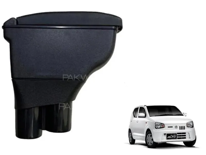 Suzuki Alto 2019-2023 Armrest With Storage Box | Genuine Fitting | Dual Cup Holder Support Image-1