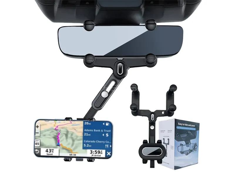 Car Center Mirror Mobile Holder 360 Adjustable Rotate DVR Navigation Mobile Set Image-1
