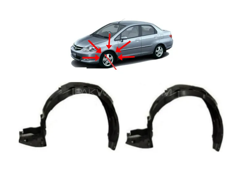 Honda City Fender Shield ( 2 ) Pieces 2005 - 2007 Right And Left Both side Save Your Car From Rust Image-1