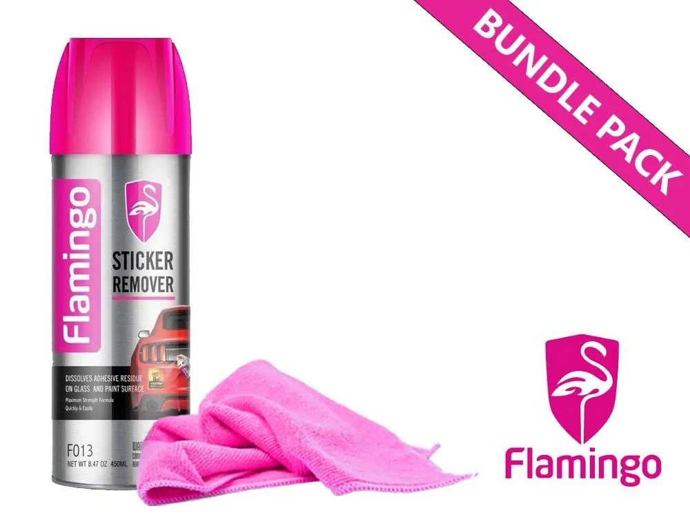 Flamingo Sticker Remover With Microfiber Cloth | Bundle Pack | 450ml Image-1