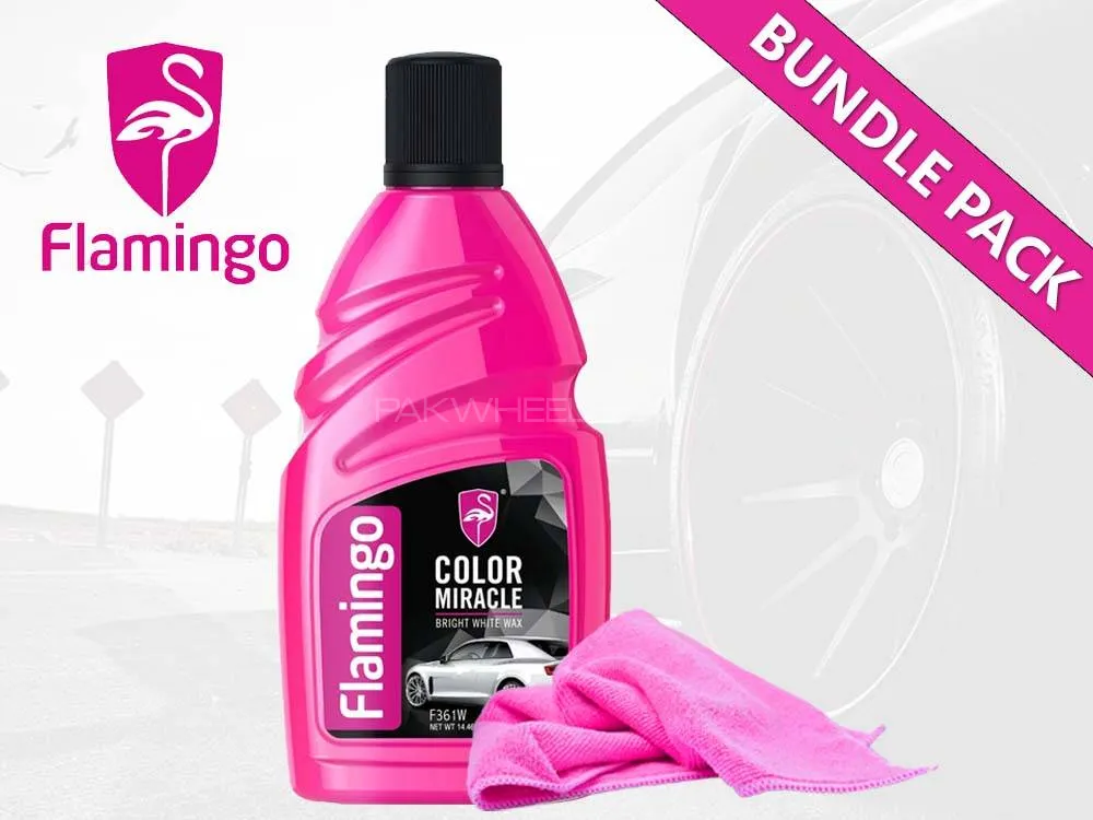 Flamingo Color Miracle With Microfiber Cloth | Bundle Pack | 410ml | White Color Shine  Image-1