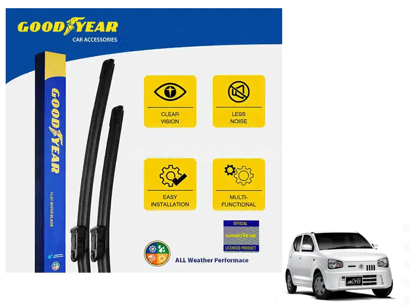 Goodyear Car Flat Wiper Blades For Suzuki Alto 2014-2023 Silicone Blades Steak Free Anti Scratch Image-1