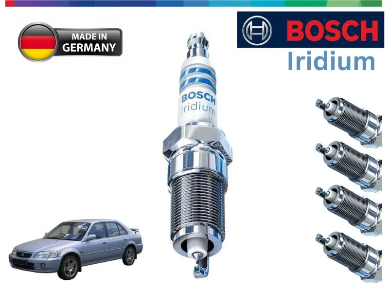 Honda City 1997-2006 Iridium Spark Plugs | 4 Pcs | BOSCH | Made in Germany Image-1