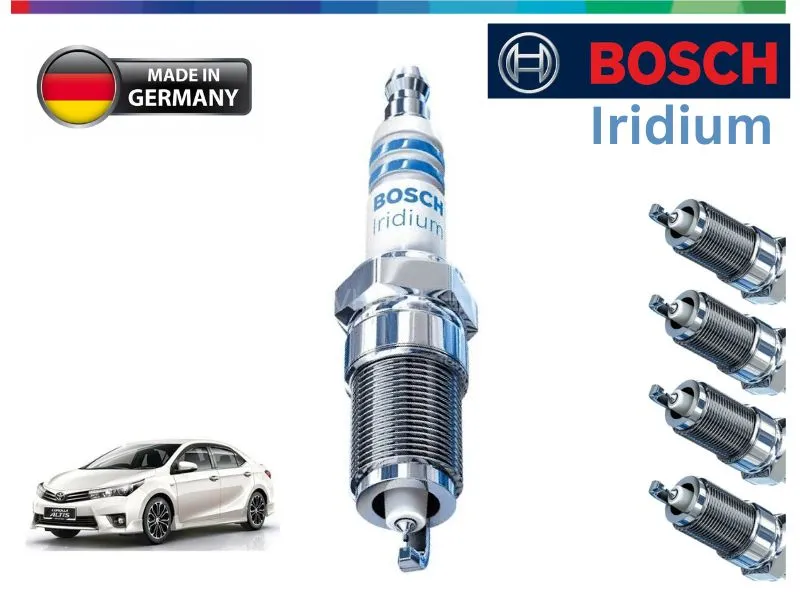 Toyota Corolla GLI 2014-2014 Iridium Spark Plugs 4 Pcs- BOSCH - Made in Germany Image-1