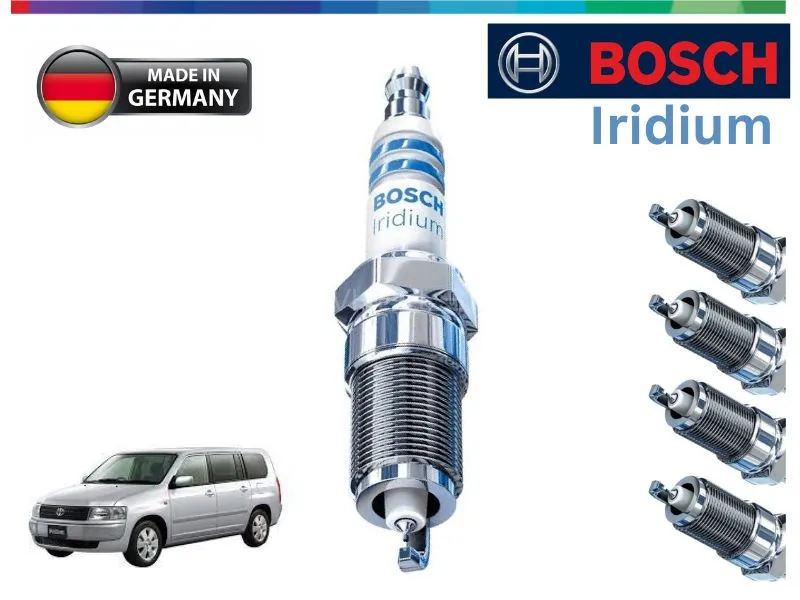 Toyota Probox 2002-2014 Iridium Spark Plugs 4 Pcs- BOSCH - Made in Germany Image-1