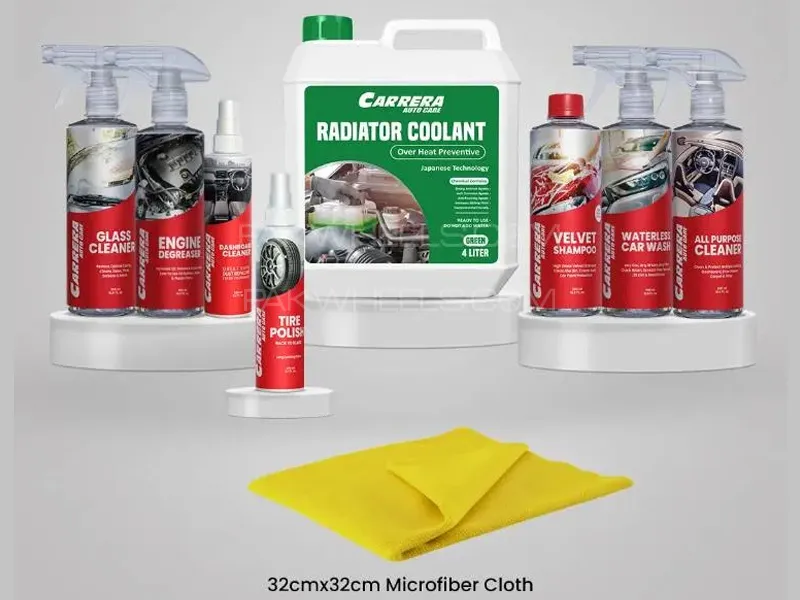 Carrera Complete Kit Over Heat Preventive GREEN Coolant and Microfiber Towel Image-1
