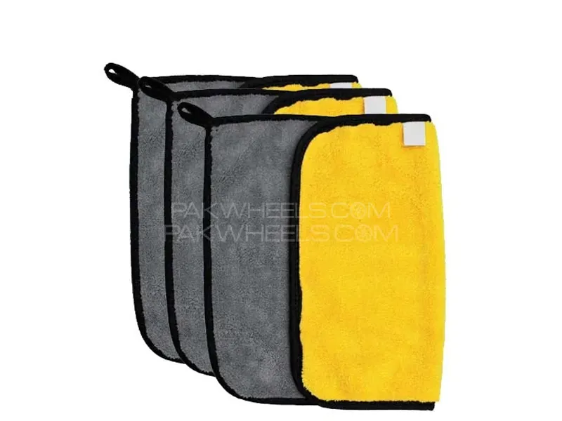 Pack of 3 Cyclone Microfiber Towel 600 GSM Yellow and Grey 40X40 Image-1