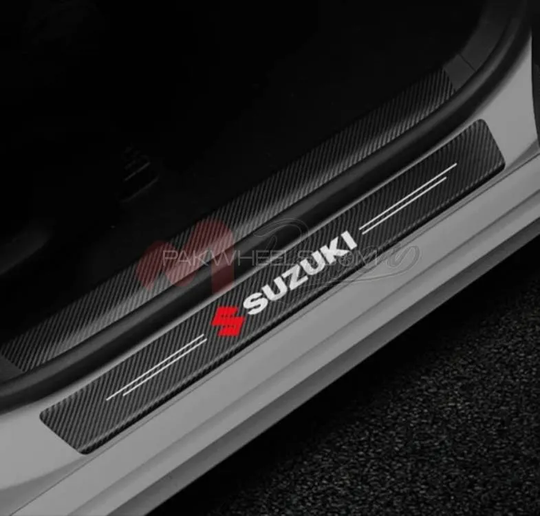Suzuki Car Waterproof Carbon Door Sill Protector 4 Pcs  