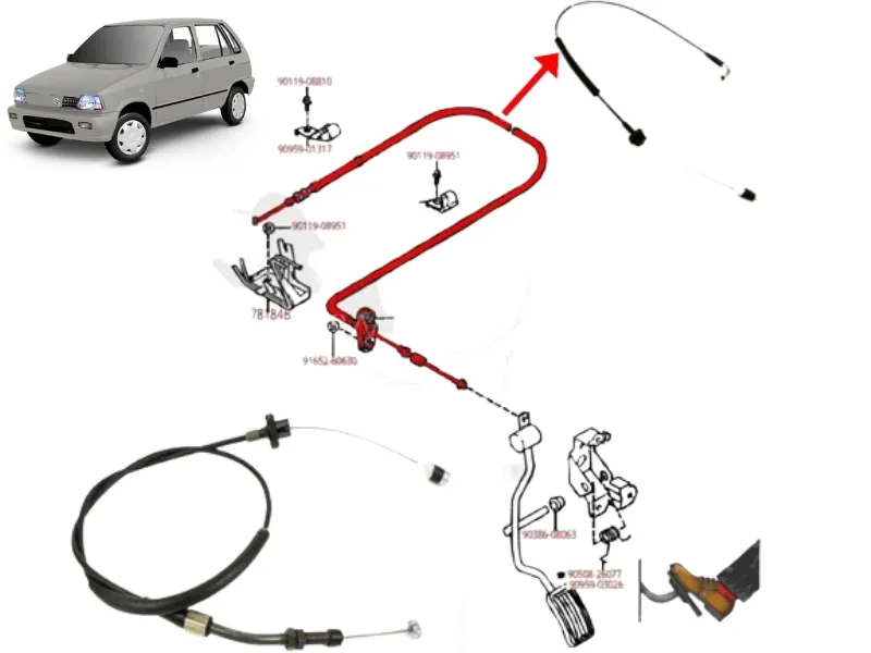 Suzuki Mehran Accelerator Cable | 1 PCS | Speedometer Cable Image-1