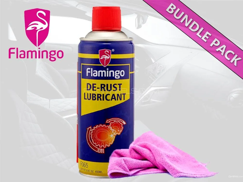 Flamingo Rust Remover With Microfiber Cloth | Bundle | 450ml | Rust Cleaner | DeRust | Alt Of WD40 Image-1