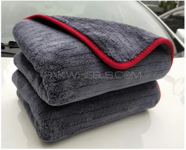 Mjjc 1000Gsm Coral Fleece Drying Towel Big Size 60x90cm Grey Cloth With Red Trim Image-1