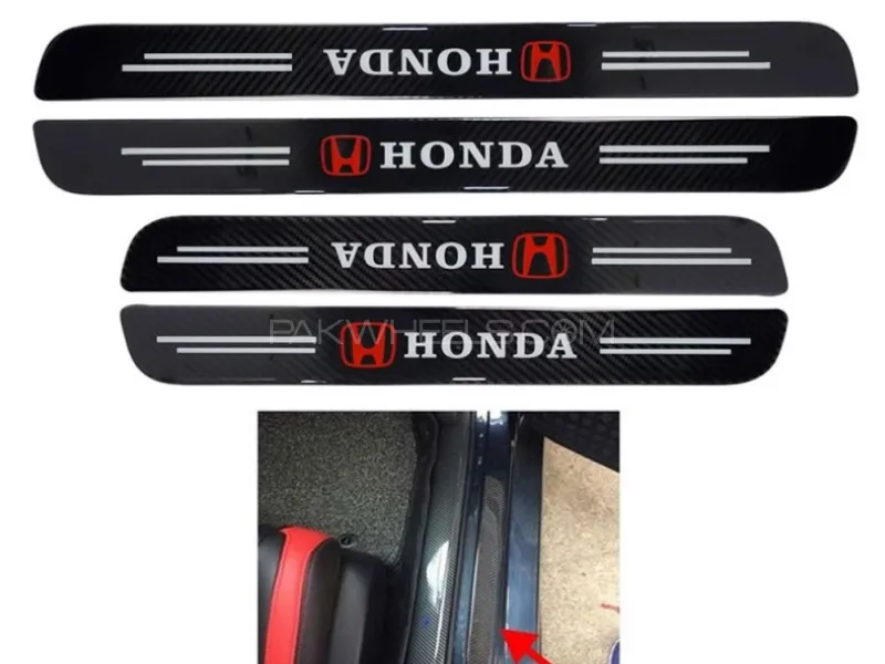 5D Carbon Fiber Door Sill Protection Stickers for Honda Cars Imported Quality China - 4PCS Image-1