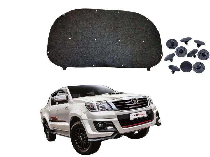 Toyota Hilux Vigo Champ Bonnet Insulator for Heat & Sound Proofing with Clips Image-1