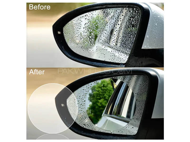 Car Rearview Mirror Rainproof Anti-fog Protective Anti-Glare Waterproof Film 2Pcs Image-1