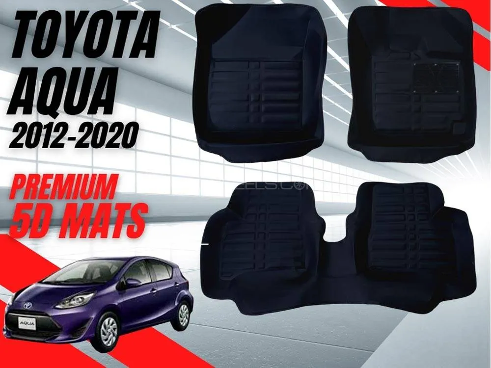 Toyota Aqua 2012 - 2020 5D Floor Mats | Premium Quality | Black| Dual Layer | Non Slip