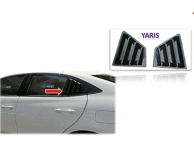 Toyota Yaris Quarter Glass Louvers Vent Grills Fine Imported Quality Tape Fitting - 1Pair Image-1
