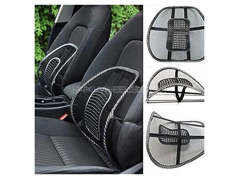 Set Of 2 Universal Car Back Support Chair Massage Lumbar Support Waist Cushion Mesh Ventilate  Image-1