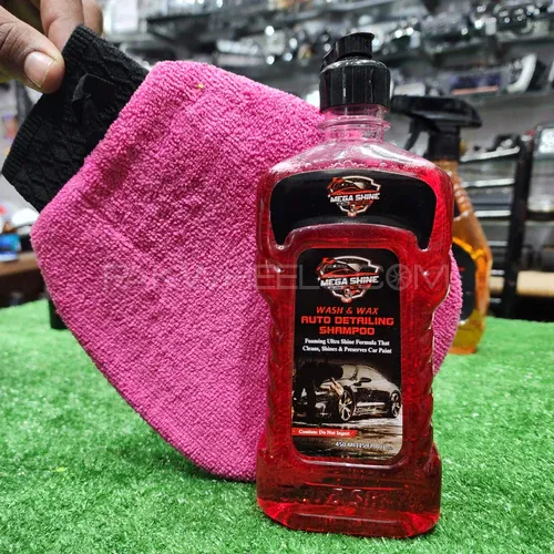 MEGA SHINE Auto Detailing Shampoo With Free 1 sided Microfiber Glove Image-1