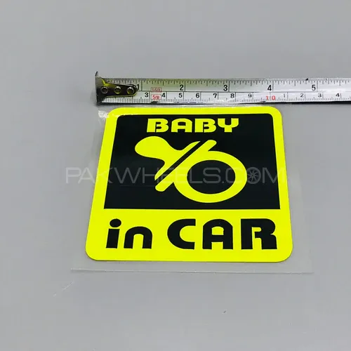 Premium Quality Custom Sticker Sheet For Car & Bike Embossed Style BABY IN CAR Image-1