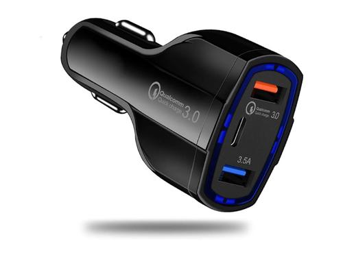 7A 3 Ports USB Car Fast Charger 3.0 and C-Type Port Option 7A 3 Ports USB Car Fast Charger 3.0 and C-Type Port Option