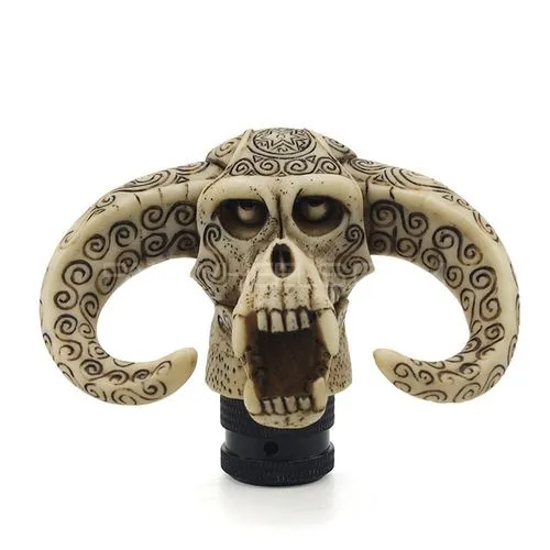 Universal Cool Antique Cow Head Skull Shift Gear Knob Car Shifter Lever Most Manual Automotive Vehic Image-1