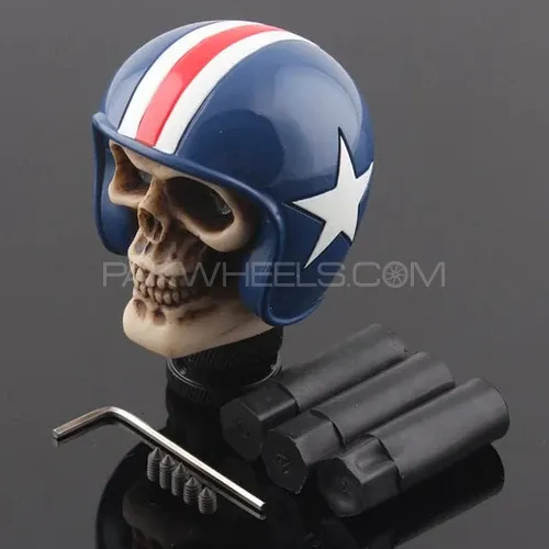 Universal Devil Helmet Skull Shift Gear Knob Car Shifter Lever Most Manual Automotive Vehicles Image-1