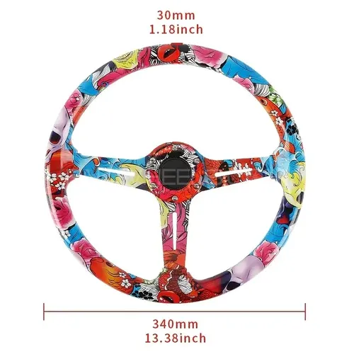 Universal Hydro Fobic Semi Deep Dish Steering Funky Style 2 Universal Hydro Fobic Semi Deep Dish Steering Funky Style 2 Image-5