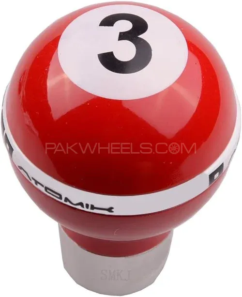 Universal Red 3 Ball Billiard Style Shift Gear Knob Car Shifter Lever Most Manual Automotive Vehicle Image-1
