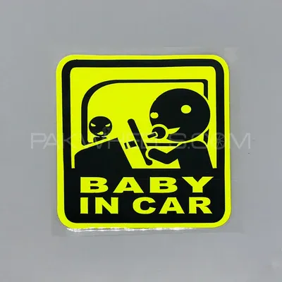 Premium Quality Custom Sticker Sheet For Car & Bike Embossed Style BABY IN CAR Image-1